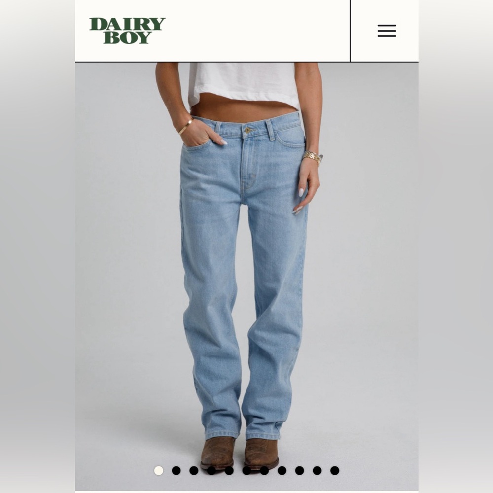 Dairy Boy Relaxed Straight Leg Denim - Light Wash Size 29